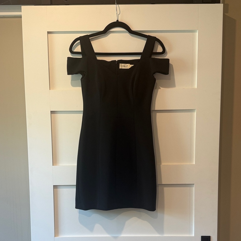 Eliza J Black Off-Shoulder Mini Dress